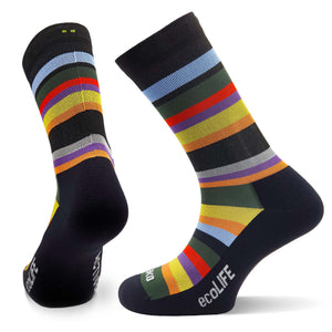 TEKO eco LIFE - SATURN 2.0 - Light Half Cushion Socks - Black Stripe - 3 PAIR PACK