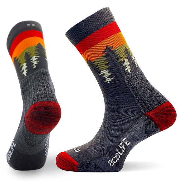 TEKO ecoLIFE WILD FOREST SUNRISE 2.0 MERINO Light Half Cushion Socks - 1 PAIR PACK