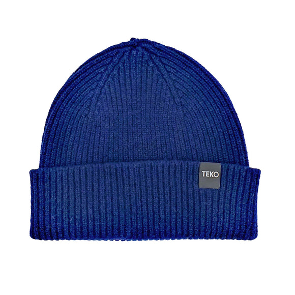 TEKO eco BEANIE DUNBAR SHORT WATCH 3.0 - LAMBSWOOL Medium Rib - Navy Blue