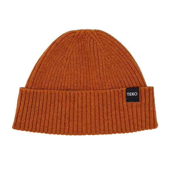 TEKO eco BEANIE DUNDEE SHORT WATCH 2.0 - LAMBSWOOL Light Rib - Oxide