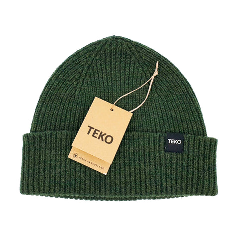 TEKO eco BEANIE DUNBAR SHORT WATCH 3.0 - LAMBSWOOL Medium Rib - Rosemary Green