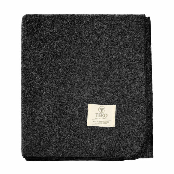 TEKO eco MELTON WOOL BLANKET - Granite