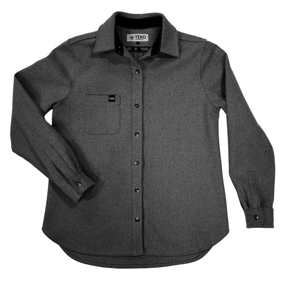 The OBAN eco MELTON Wool 2.0 Women's Shirt - Granite