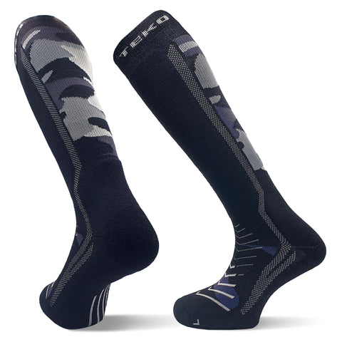 TEKO Eco Snow 2.0 MTN DiViSiON MERINO WOOL SOCKS - Strategic Light Cushion in Shin, Foot & Heel for Skiing