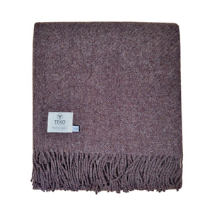 TEKO Recycled Twill Wool eco BLANKET - Coffee - Made in Britain